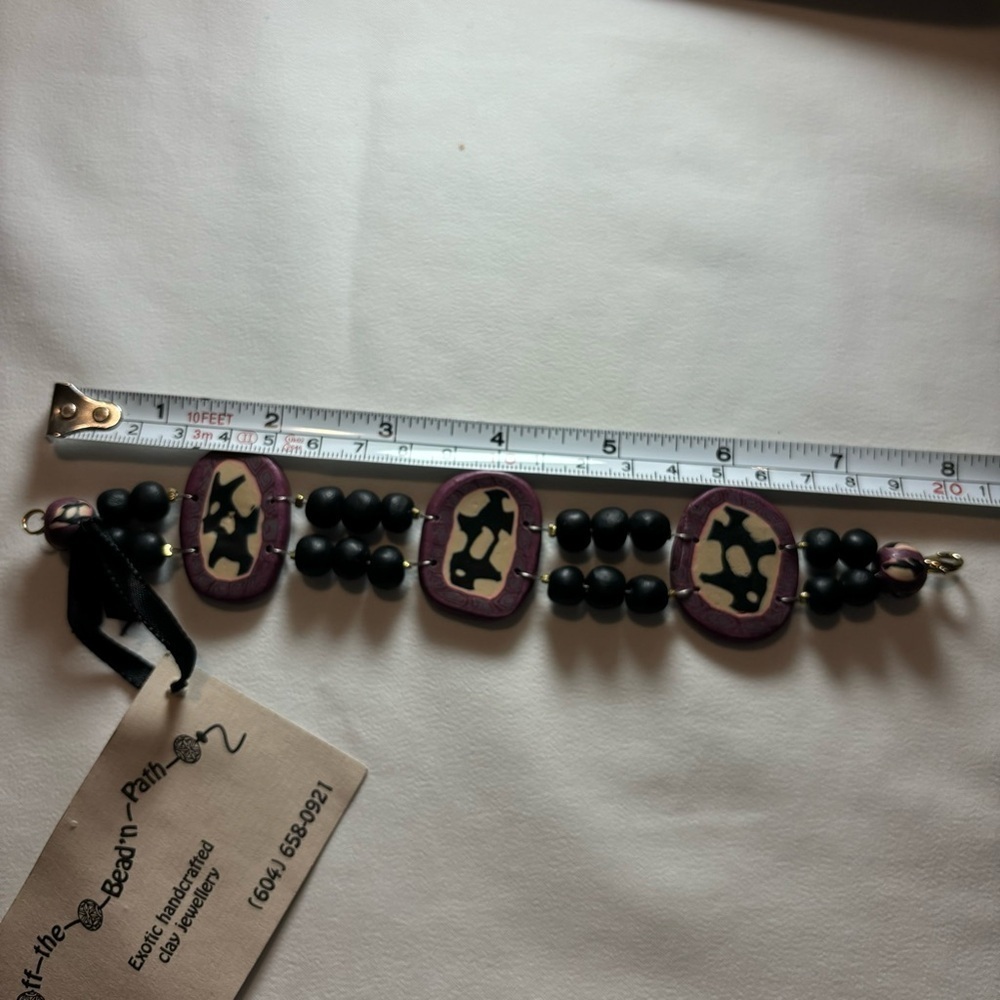 OFF THE BEAD’N PATH Bracelet Handcrafted Clay Jewelry By Jace Ford NEW WITH TAG - Picture 6 of 7